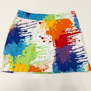 Loudmouth Ladies Womens Multicolor Splatter Paint Golf Skort Size 6